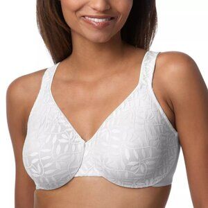 Olga Sheer Leaves Lace Full Coverage Minimizer Bra 35519 sz 38DD White New